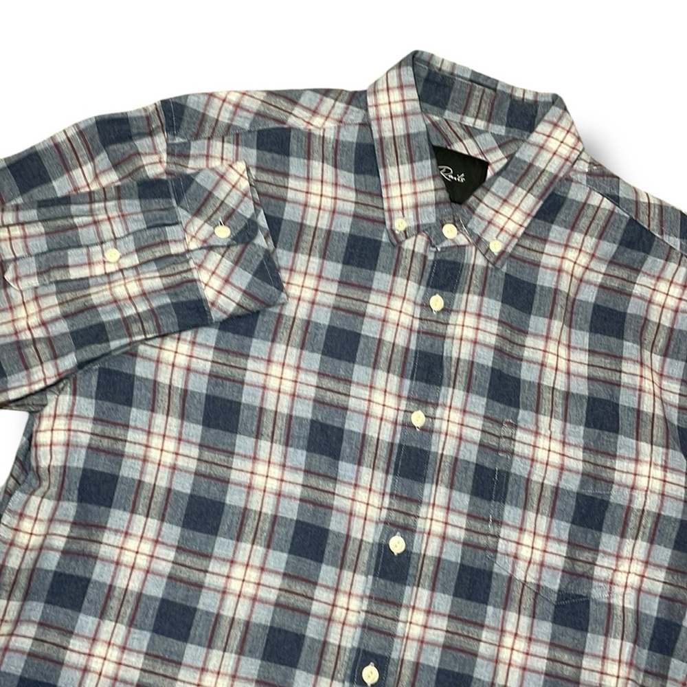 Rails Men’s Felix‎ Button Up Shirt Smoke/Carmine/White Size Large